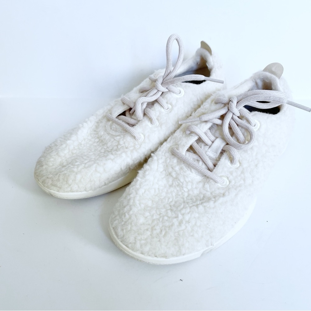 Allbirds Women's White Wool Runner Fluffs Teddy Fuzzy Sneakers Size 8